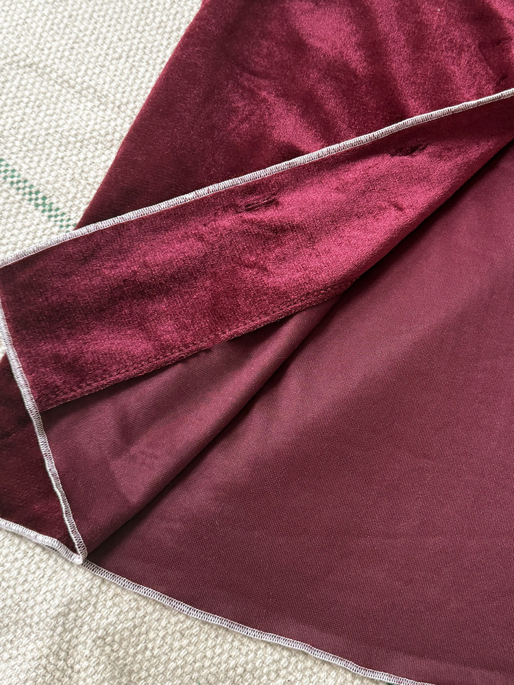 SHEIN Tween女孩童裝簡約舒適軟絨面料口袋長袖褲2件套居家服 秋冬/四季萬用 萬聖節/聖誕節 - 酒紅色 - 查看 5