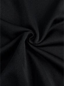 SHEIN Women's Solid Color Stand Collar Casual Party Dress - Black - View 9