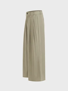 AXEPEAK Men's Casual Versatile Solid Color Straight Leg Pants - Khaki - View 3