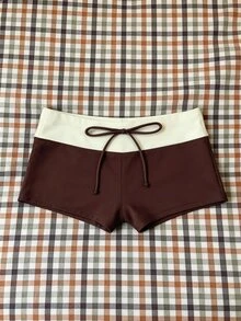 SHEIN Swim Women's High Waist Bowknot Printed Bikini Bottom, Spring/Summer Swimwear For Women Conservative - Multicolor - View 2