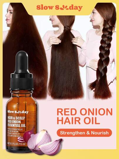 Slow Sunday Hair & Scalp Red Onion Essential Oil, Red Onion, Strengthen Hair, Intensive Scalp Care, Suitable For All Hair Types, Good Choice For Vacation, Travel Essentials, Halloween & Christmas, Suitable For Fall & Winter Hair Care