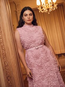Anewsta New Arrival Plus Size Women Elegant Romantic Rose 3D Dress - Pink - View 7