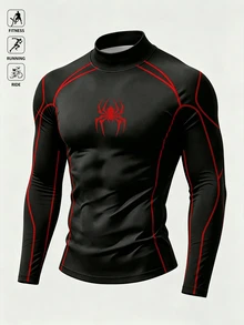 RISE LYT Men's Spider Pattern Casual Daily Wear Sports T-Shirt - Multicolor - View 3
