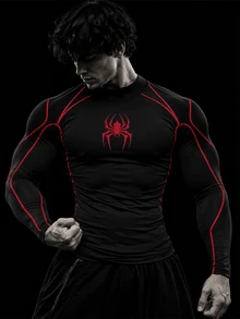 RISE LYT Men's Spider Pattern Casual Daily Wear Sports T-Shirt - Multicolor - View 1