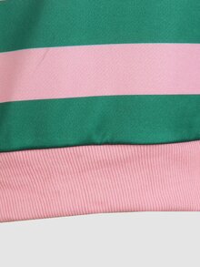 SHEIN 青少年女孩長袖抓絨秋季套裝 2件/組 返校季 酒紅色紐約字母圖案立領衛衣與長褲套裝 - 綠色 - 查看 5