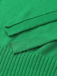 Claim Dot Men's Solid Color V-Neck Knitted Sweater Vest, Casual Back To School - Green - View 5