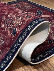 Digitally Printed Non-Slip Washable Runner And Area Rug Suitable For Living Room, Outdoor, Bedroom, Kitchen Carpet, Modern Design | Modern, Scandinavian, Bohemian And Classic Styles | 100% Polyester - Red - View 6