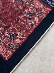 Digitally Printed Non-Slip Washable Runner And Area Rug Suitable For Living Room, Outdoor, Bedroom, Kitchen Carpet, Modern Design | Modern, Scandinavian, Bohemian And Classic Styles | 100% Polyester - Red - View 7