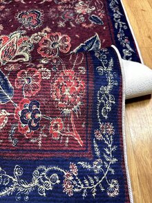 Digitally Printed Non-Slip Washable Runner And Area Rug Suitable For Living Room, Outdoor, Bedroom, Kitchen Carpet, Modern Design | Modern, Scandinavian, Bohemian And Classic Styles | 100% Polyester - Red - View 4