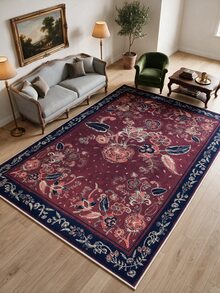 Digitally Printed Non-Slip Washable Runner And Area Rug Suitable For Living Room, Outdoor, Bedroom, Kitchen Carpet, Modern Design | Modern, Scandinavian, Bohemian And Classic Styles | 100% Polyester - Red - View 9