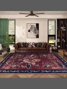 Digitally Printed Non-Slip Washable Runner And Area Rug Suitable For Living Room, Outdoor, Bedroom, Kitchen Carpet, Modern Design | Modern, Scandinavian, Bohemian And Classic Styles | 100% Polyester - Red - View 12