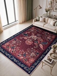 Digitally Printed Non-Slip Washable Runner And Area Rug Suitable For Living Room, Outdoor, Bedroom, Kitchen Carpet, Modern Design | Modern, Scandinavian, Bohemian And Classic Styles | 100% Polyester - Red - View 8