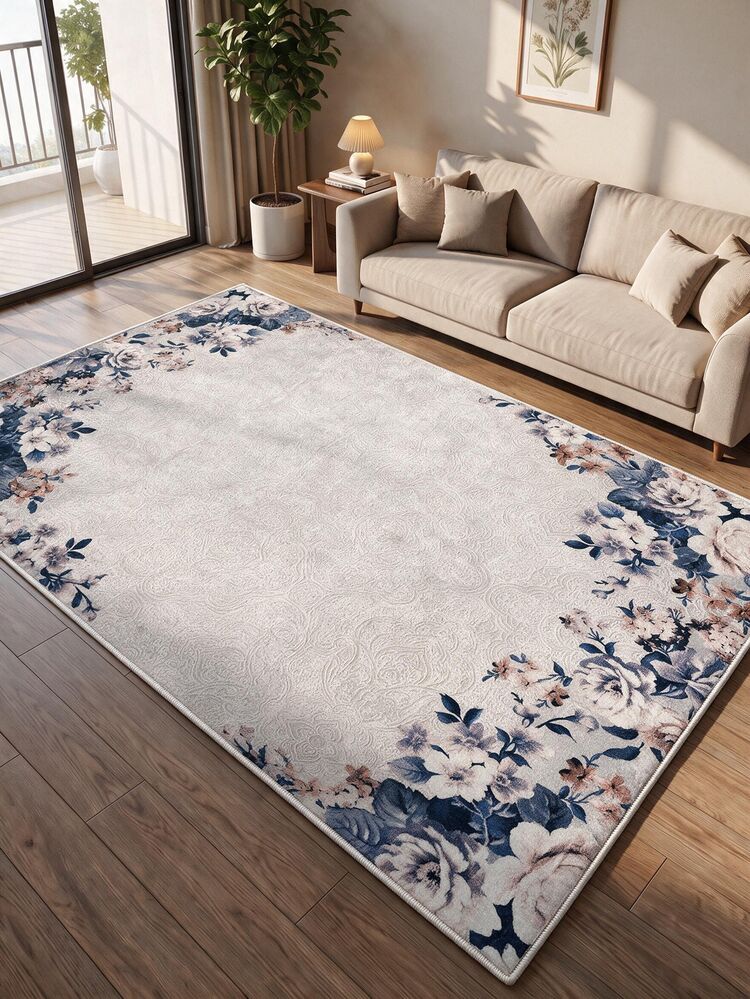 Digitally Printed Non-Slip Washable Runner And Area Rug Living Room Carpet, Modern Design | Modern, Scandinavian, Bohemian And Classic Styles | 100% Polyester - Creamy White - View 10