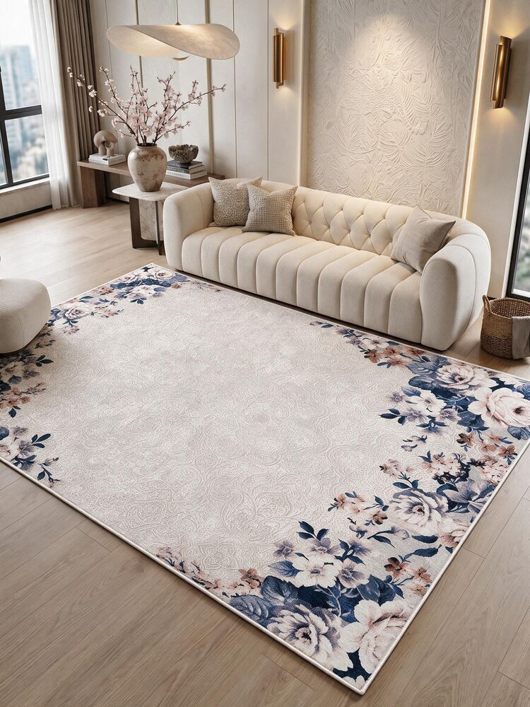 Digitally Printed Non-Slip Washable Runner And Area Rug Living Room Carpet, Modern Design | Modern, Scandinavian, Bohemian And Classic Styles | 100% Polyester - Creamy White - View 7