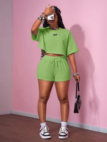 Slaydiva New Summer Casual Streetwear Cowboy Sports Street Style Retro College 2 Lime Green Label Decor Formal Vacation - Green - View 4