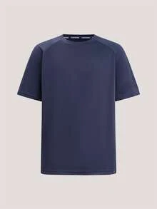 Driftmere 3pcs/Set Men's Active Short Sleeve T-Shirts, Round Neck Mesh Knit Tops For Outdoor Sports, Running, Fitness, Summer Black - Black - View 5