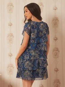Amorya 粉色紋理圓領短袖洋裝 嘉年華服裝 2026年女款嘉年華套裝 女款夏季服飾 夏季女裝 優雅洋裝 - 彩色 - 查看 4