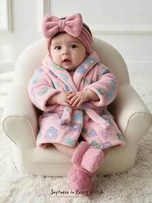 Cozy Pixies 女嬰休閒日常舒適毛絨長袖居家服晨間穿著 - 粉色 - 查看 1