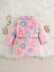 Cozy Pixies 女嬰休閒日常舒適毛絨長袖居家服晨間穿著 - 粉色 - 查看 2