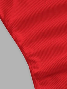 Slaydiva 2026 Spring Summer New Casual Business Casual Basic Versatile Solid Red Ribbed Crew Neck Racer Back Off-Shoulder Women Tank Top Suitable For Dates - Red - View 5