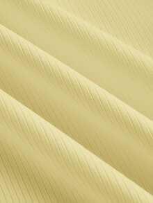 Slaydiva Plus Size Summer Casual Anti Social Baggy Versatile Solid Color T-Shirt Formal Vacation Going Out Soft Yellow - Light Yellow - View 4