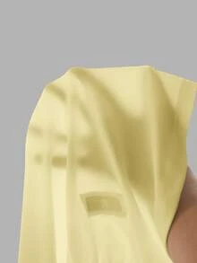 Slaydiva Plus Size Summer Casual Anti Social Baggy Versatile Solid Color T-Shirt Formal Vacation Going Out Soft Yellow - Light Yellow - View 7