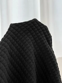 Shapeblank 女款大尺碼黑色基礎夾克，秋冬街頭休閒寬鬆款，適合上班、居家、外出，感恩節、新年穿搭 - 黑色 - 查看 9