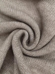 LUMIGAL Women's Elegant Fall Deep V Neck Cross Wrap Side Tie Waist Ribbed Cuff Hem Short Bodycon Sweater Dress Night Out Office Khaki - Khaki - View 4
