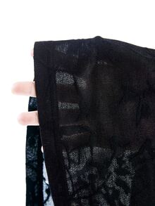 LYSMO 女款黑色夏季植物圖案綁帶領修身上衣，優雅時尚夜店派對上衣，極簡波希米亞 Y2K 度假海灘上班上衣 - 黑色 - 查看 11