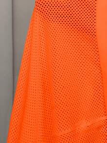 Slaydiva Red Summer Sexy Business Casual Plus Size Women V-Neck Hollow Out Knit Blouse Loose Fit Drop Shoulder Woolen Tops Spring Dates Going Out Night - Orange - View 9
