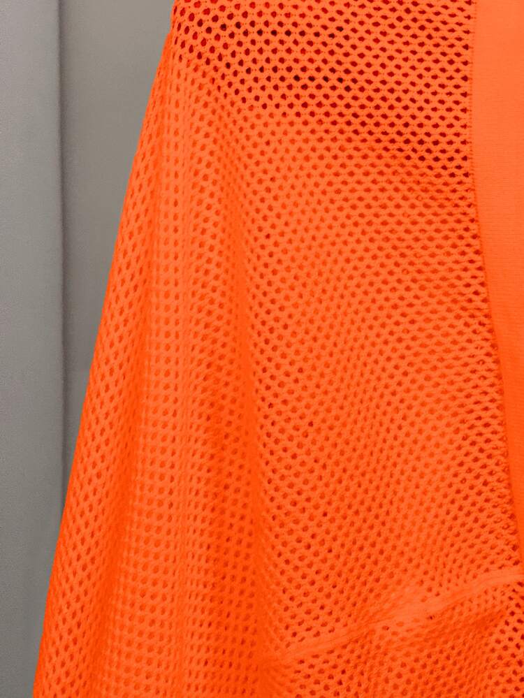 Slaydiva Red Summer Sexy Business Casual Plus Size Women V-Neck Hollow Out Knit Blouse Loose Fit Drop Shoulder Woolen Tops Spring Dates Going Out Night - Orange - View 9