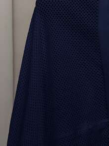 Slaydiva Plus Size Summer Casual Solid Color Knit Top Date Night Office Navy Blue - Navy Blue - View 9
