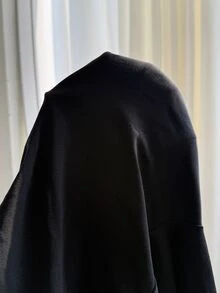 SHEIN Tall سروال ضيق نسائي بلون موحد كاجوال متعدد الاستخدامات للارتداء اليومي - الأسود - مشاهدة 9