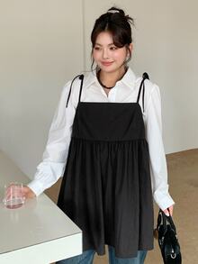 Dazy Plus Plus Size Women's Solid Color Camisole Top, Casual Versatile Cute Tops - Black - View 5