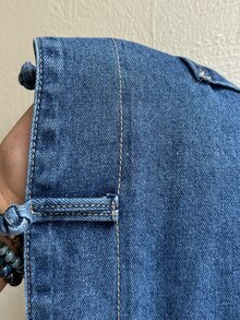Rivivi Women's New Chinese Style Vintage Frog Button Washed Denim Jacket - Dark Wash - View 10