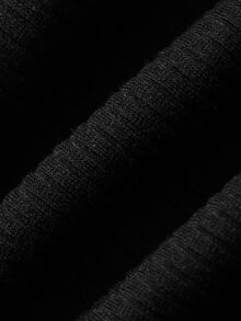 Dazy Plus Plus Size Elastic Fitted Off-Shoulder Pure Sexy Cropped Black Versatile Hot Girl Spring Summer Autumn Long Sleeve T-Shirt - Black - View 3