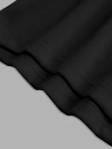 Slaydiva Simple Ribbed Stretchy Cami Tank Top For Women, Versatile Fitness Workout Crop Tops Plus Size - Black - View 5