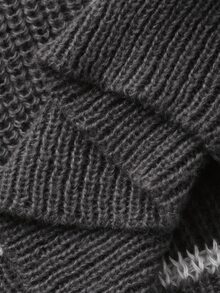 DAZY Women's Striped Loose Fit Crew Neck Casual Sweater - Dark Grey - View 7