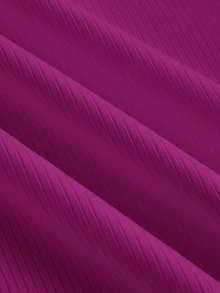 Slaydiva Plus Size Women Solid Color Ruched Slim Fit Versatile Daily Casual Sexy Short Sleeve T-Shirt Going Out Formal Purple Summer - Hot Pink - View 4