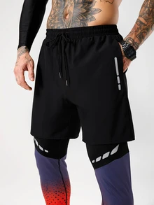 Voltform Men's Front Tie-Up Pocket Casual Sports Pants, For Daily Wear - Black - View 3