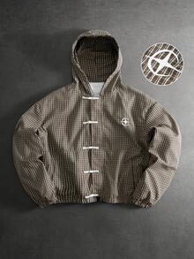 PAVTROS Men's Plaid Casual Versatile Daily Wear Hooded Jacket - Multicolor - View 1