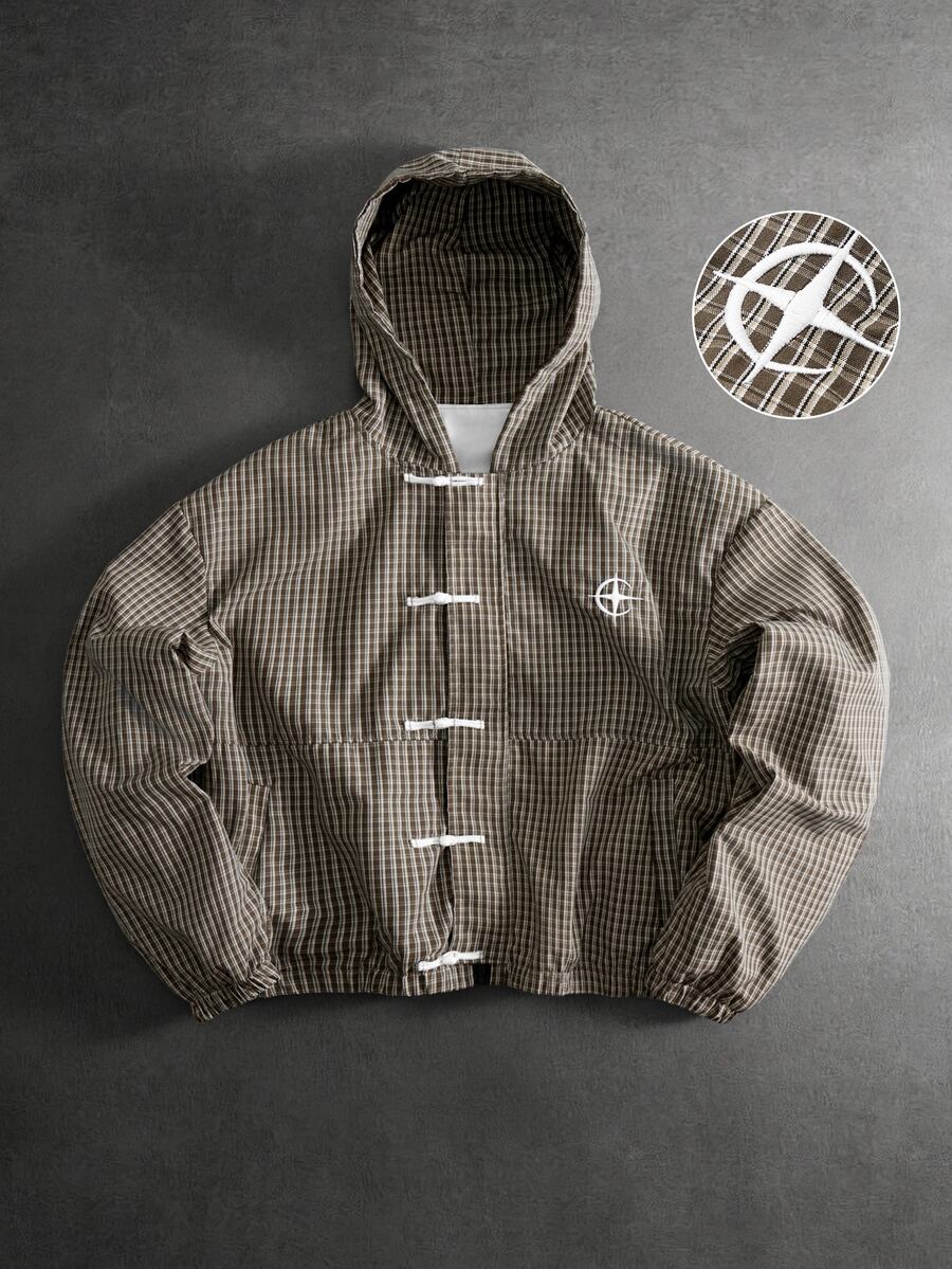 PAVTROS Men's Plaid Casual Versatile Daily Wear Hooded Jacket - Multicolor - View 1