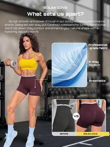 Solea Cove Women's Letter Print High Waist Casual Athletic Low Waist Fitness Sports Shorts Pilates Gym Dark Red Summer - Multicolor - View 7