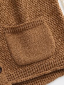 Penseblé Women's Casual Solid Color Double Pocket Single-Breasted Knitted Vest, Autumn - Khaki - View 7