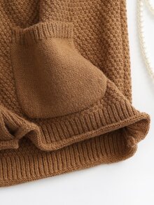 Penseblé Women's Casual Solid Color Double Pocket Single-Breasted Knitted Vest, Autumn - Khaki - View 5