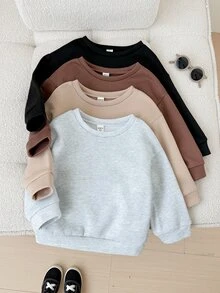 SHEIN 4件裝小男孩運動衫，開學第一天，兒童婚禮賓客，Glamorique Kids，生日男孩 - 彩色 - 查看 5