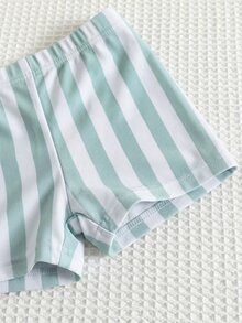 SHEIN 3件套男女宝宝休闲夏季度假椰树印花长袖短裤套装，含配套遮阳帽，适合春夏季穿着，居家、外出、旅行、海滩、泳池、派对等场合。 - 彩色 - 查看 6