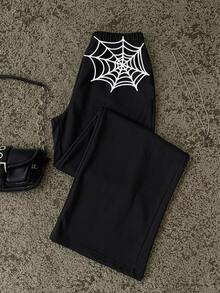 Attitoon Women's Spider Web Pattern Casual Daily Wear Sweatpants - Multicolor - View 7