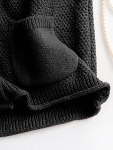 SHEIN Clasi Women's Double Pocket Single-Breasted Sweater Vest - Black - View 4