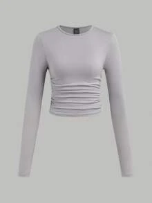 SHEIN EZwear 3PCS Women Solid Colod Round Neck T-Shirts - Multicolor - View 5